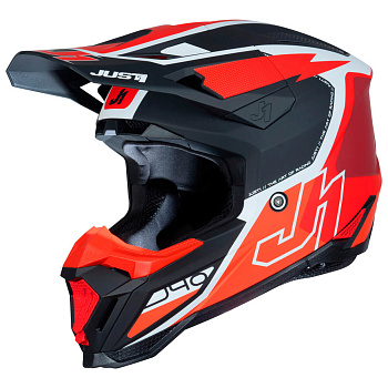 Шлем (кроссовый) JUST1 J40 FLASH красный/белый матовый